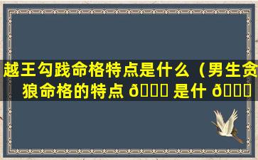 越王勾践命格特点是什么（男生贪狼命格的特点 🕊 是什 🐕 么）